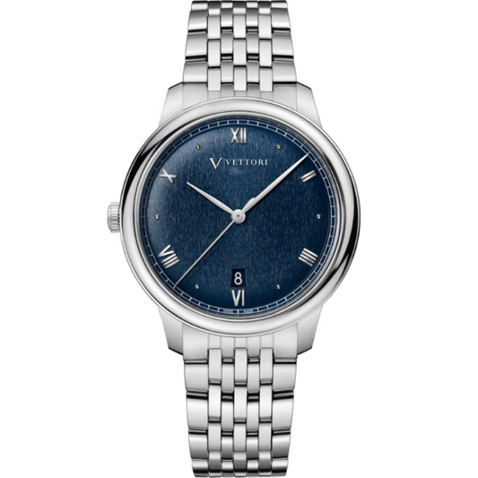 Vettori Classic Prestige 40mm – Deep Blue Textured Dial