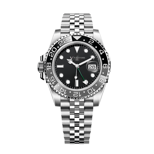 Vettori GMT Explorer 40mm – Black & Grey Dial