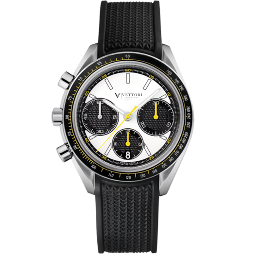 Vettori Racing Chronograph 42mm – White Dial with Black Subdials